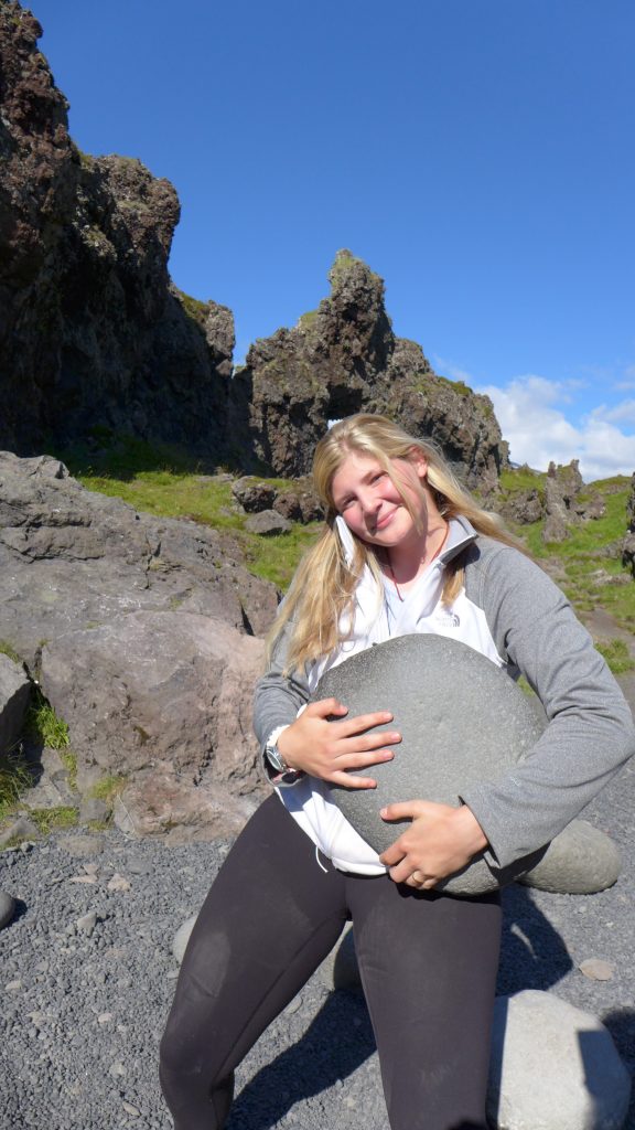Allie tests her strengths with the _Lifting Stones_