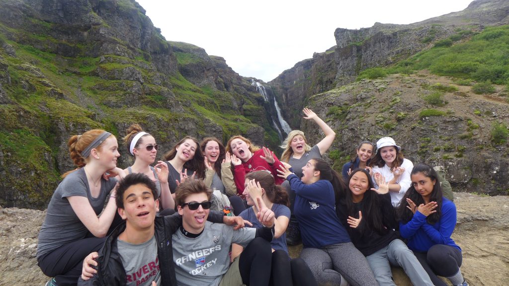 Are we having fun yet? Looking out on the second highest waterfall of Iceland.